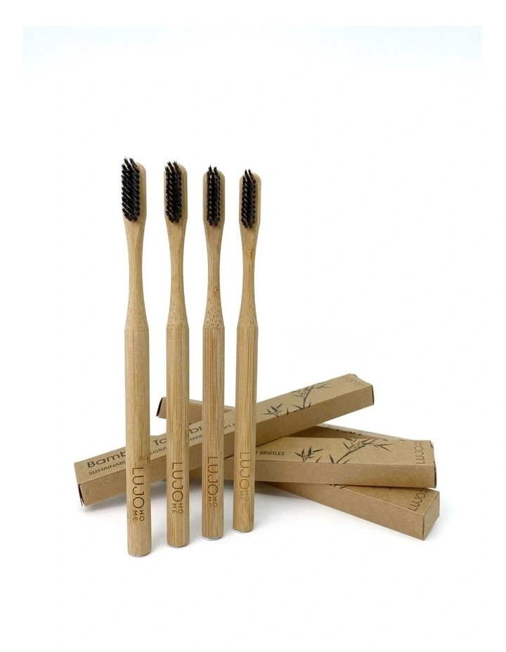 New π Lujo Home Bamboo Plain Wood Toothbrushes π 3 New π Lujo Home Bamboo Plain Wood Toothbrushes π