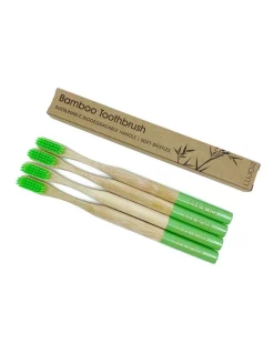 Cheapest ⭐ Lujo Home Bamboo Light Green Toothbrushes 🔥